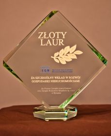 Złoty Laur za szczególny wkład w rozwój gospodarki nieruchomościami - ZBM-TBS Bytom